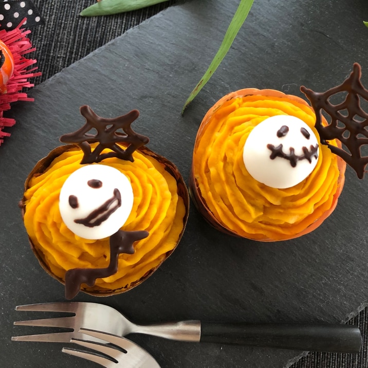 卵なし＊ハロウィンかぼちゃのカップケーキ